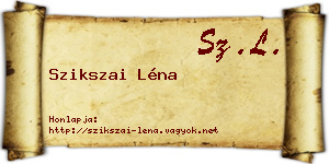 Szikszai Léna névjegykártya